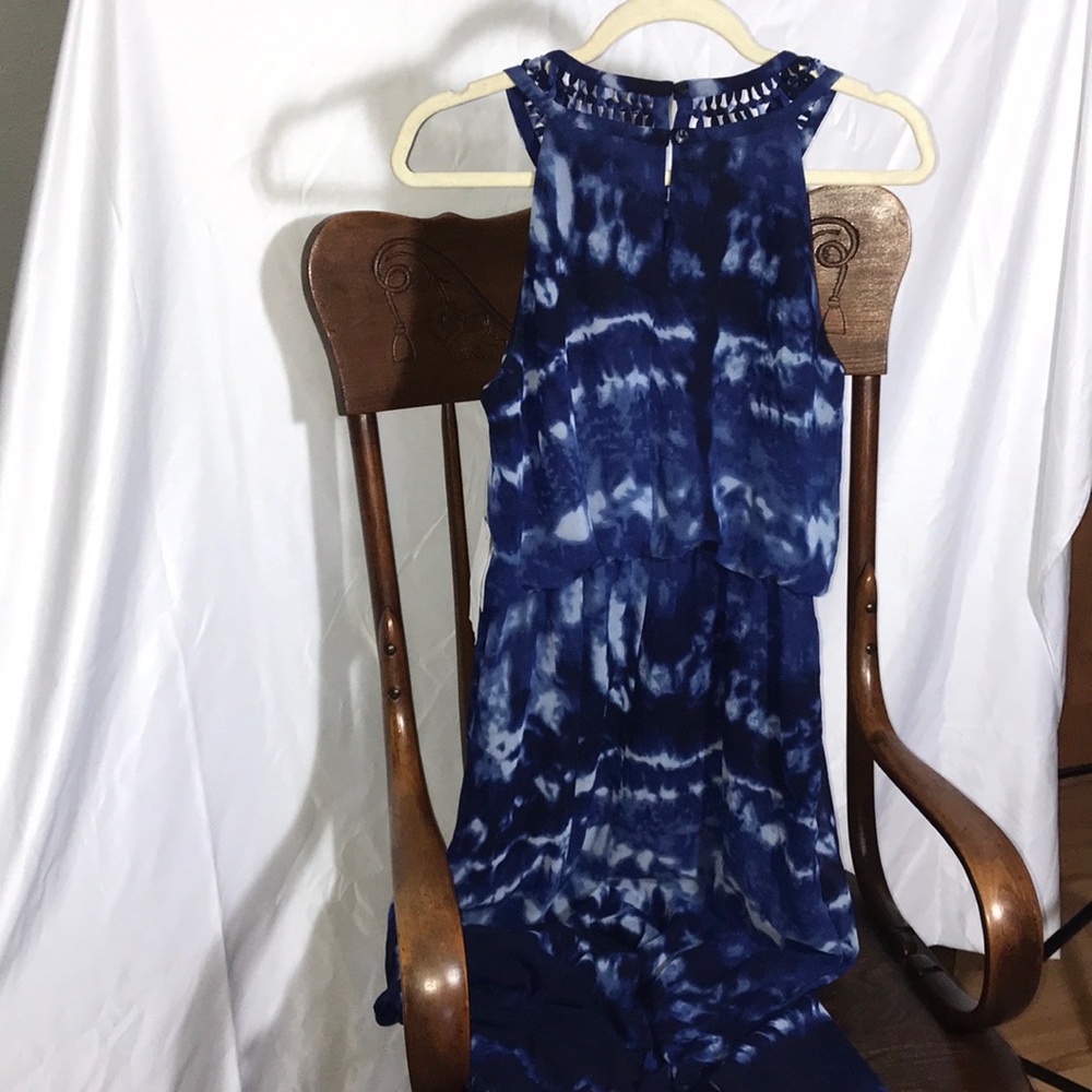 Classic Braid Anne Klein Shades of Blue Printed Dress, Fully Lined - Picture 4 of 6
